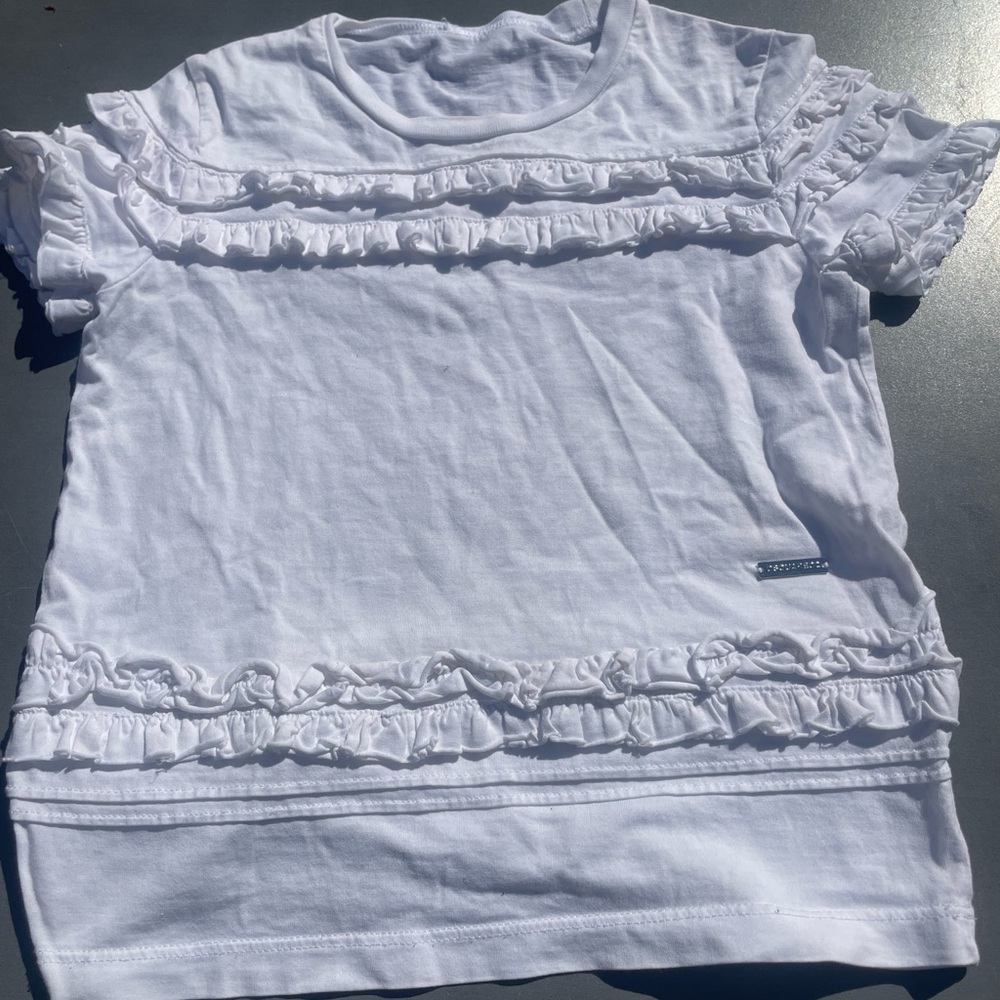 DSQUARED2 White Ruffled T-Shirt